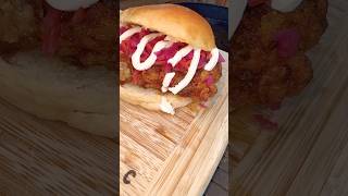 Buttermilk fried chicken burger 🔥🔥🔥 chickenrecipes bbq shorts viralvideo cooking food [upl. by Llecram]