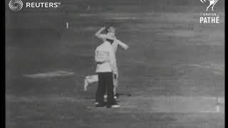 AUSTRALIA Australian bowler Lindwall falls foul of the noball rule 1948 [upl. by Bilow]