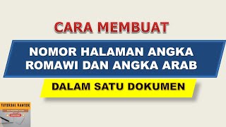 Cara membuat nomor halaman angka romawi dan angka arab dalam satu dokumen [upl. by Newo227]