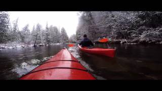 Winter Kayaking Jordan River Antrim County Michigan [upl. by Irabaj738]