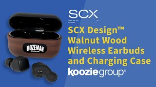 SCX Design™ Walnut Wood Wireless Earbuds and Charging Case [upl. by Adnat]