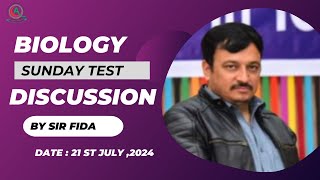 Biology  Sunday Test Discussion By Sir Fida  Date  21st July 2024  QCA [upl. by Haraz]