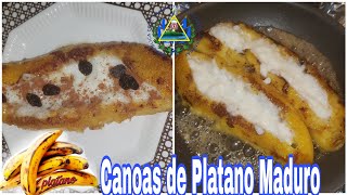 Como hacer Deliciosas Canoas de Platano  Receta Salvadoreñas [upl. by Heigl768]