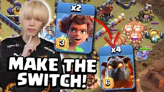 KAZUMA changes root riders to LALO amp overkills everything Clash of Clans [upl. by Skoorb]