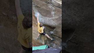 Climbing An AMAZING Crimp V4 At Coopers Rock Tribute to John Gill bouldering shorts [upl. by Lehcim647]