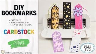 DIY Cricut Bookmarks with Cardstock  Free Bookmark SVG Bundle  Cricut Tutorial [upl. by Noremak]