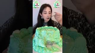 Asmr🍰Eating Mint Cake🍰 Soft And Waxy Sound 크림丨먹방丨Mukbang丨Satisfying丨Eatings [upl. by Ahseket]