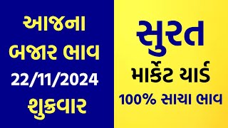 22112024 Surat Marketyard Na Bajar Bhav  Aajna Bajar Bhav  Jetpur  Gondal  Unja  Rajkot [upl. by Amethist]