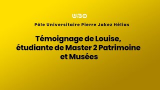 Témoignage de Louise étudiante de Master 2 Patrimoine et Musées UBO Quimper [upl. by Colwell447]