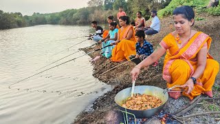 फॅमिली सोबत केली मस्त फिशिंग आणि सोबत कूकींग सुद्धा चुलीवरचं चिकन Kalu Gabhale [upl. by Abana]