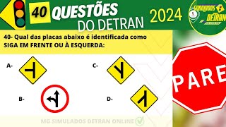 Questões da Prova teórica do Detran 2024 prova do detran 2024 legislaçãodetrânsito detranmg2024 [upl. by Amethyst999]