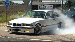 INSANE BMWs leaving Bimmerfest 2023 MH4 GTR M2 GT E30 V8 E46 M3 CSL E36 M3 F80 [upl. by Skell]