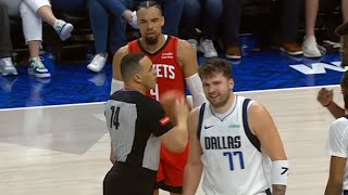 LUKA DONCIC GOT ON DILLION BROOKS NERVES AFTER INSTGATING HIM LOL CROSSES HIM [upl. by Ag566]