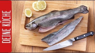 Fisch filetieren 🐟 🔪  So einfach geht’s  REWE Deine Küche [upl. by Akirahs694]