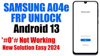 Samsung A04e FRP Bypass android 12 13 [upl. by Eidnac]