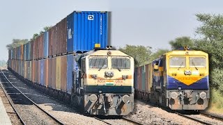 Single vs DOUBLE Stack CONTAINER Train  Indian Railways [upl. by Janaye98]