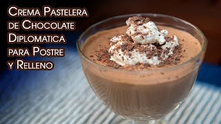 Crema Pastelera de Chocolate Diplomatica para Postre y Relleno [upl. by Ihsar]