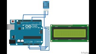 Experiment 3  How to Interface DHT11 and 12C LCD display to Arduino Uno [upl. by Eirolam339]