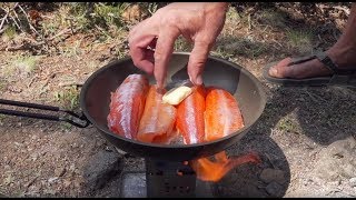 11K Camping Remote Wilderness Lakes For Trout Fishing amp Firebox Stove Cooking [upl. by Ahsem275]