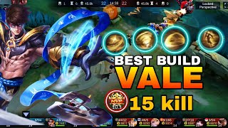 quotVALE BEST BUILD 🔥  MVP Gameplay  15 Kills Dominating Mobile Legendsquotmobilelegends mlbbvale [upl. by Alastair]