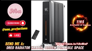 Dreo Radiator Heater 1500W Portable Space with Remote Control 4 Modes  TipOver Protection [upl. by Nylaf]