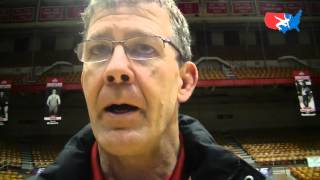 Oklahoma Coach Mark Cody after teams quarterfinal win at 2014 NWCA National Duals [upl. by Wivinah391]