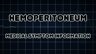 Hemoperitoneum Medical Symptom [upl. by Bratton900]