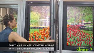 Code 135 Plissee 18 Mit Umlaufender Bürstendichtung Für Fenster Zum Einhängen Ohne Bohren [upl. by Rehm]