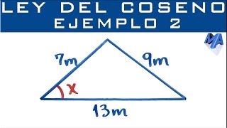 Ley del Coseno  Ejemplo 2  Encontrar un ángulo [upl. by Annabal]