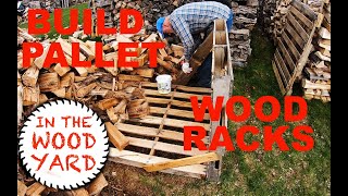 307  Firewood Stacking  Fast and Easy  Pallet Corners [upl. by Rodgiva]