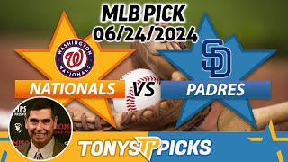 Washington Nationals vs San Diego Padres 62424 MLB Picks amp Predictions by Tony Tellez [upl. by Anirbas]