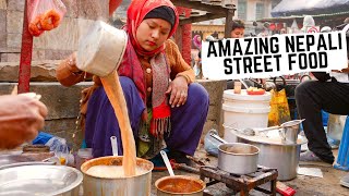 NEPALI STREET FOOD feast in KATHMANDU Nepal  Best MOMOS in Kathmandu  traditional Newari food [upl. by Bedad]