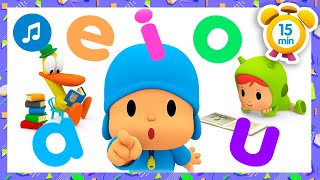 🔠🎶 AEIOU VOWELS SONG  More Nursery Rhymes amp Kids Songs  15 minutes   Pocoyo [upl. by Acinet395]