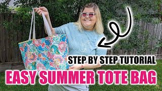 Fun Summer Ready DIY Easy Quilted Tote Bag FREE Tutorial [upl. by Ardnic]