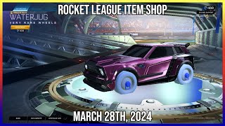 NEW VERY RARE WATERJUG WHEELS Rocket League Item Shop March 28th 2024 [upl. by Kier]