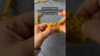 P2tog tbl Stitch Tutorial  Purl 2 together through the back of the loop knittingstitches shorts [upl. by Ardnasirhc164]