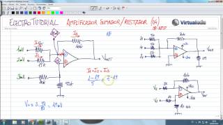 ElectroTutorial 353 Amplificador Sumador  Restador 04 OpAmp [upl. by Apfel885]