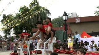 Acrobatic stunts by school kids at Wagah border on 15th August [upl. by Pleasant461]