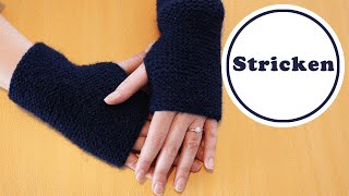 Einfachste Stulpen der Welt  stricken für Anfänger  DIY  stricken lernen [upl. by Nyahs]