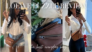 THE BEST EVERYDAY BAG  LOEWE MINI PUZZLE BUM BAG REVIEW  FASHION FLETCHER [upl. by Kwapong103]