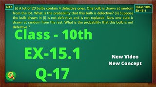 Ex 151 Q17 Class10  Probability  Exercise 151  Class10 Math  Class10 Ex 151 Q17  Green Board [upl. by Brownson]