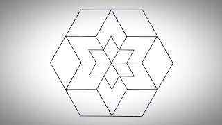 Geometric Hexagon Design Step by Step  Simple Geometric Design For Kids  Easy Hexagon Drawing [upl. by Brandes]