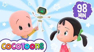 Cabeza hombros rodillas y pies 🙆 y más canciones infantiles de Cleo y Cuquin  Cocotoons [upl. by Kristyn425]