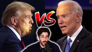 HasanAbi reacts to TrumpBiden debate [upl. by Noeruat]