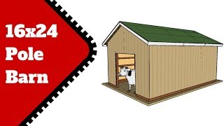 16x24 Pole Barn Plans [upl. by Ahsoek]