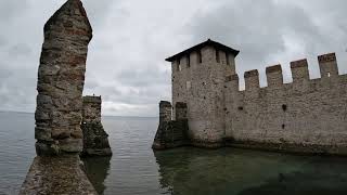 Exploring  Italy castle tour Castello Scaligero di Sirmione on Lake Garda 4K [upl. by Hound]