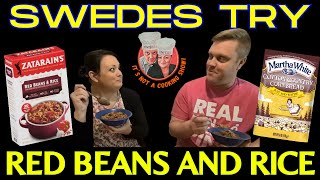 First time Two Swedes try Red Beans and rice with Martha White Cornbread [upl. by Osrit270]