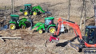 Legally Clearing Wetlands with Compact Tractors and Mini Excavator [upl. by Domela]