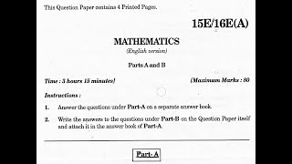 Telangana TS 10th class Maths 1 amp 2 2022 Mathematics question paper EM state syllabus [upl. by Eimmas]