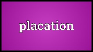 Placation Meaning [upl. by Amalberga]